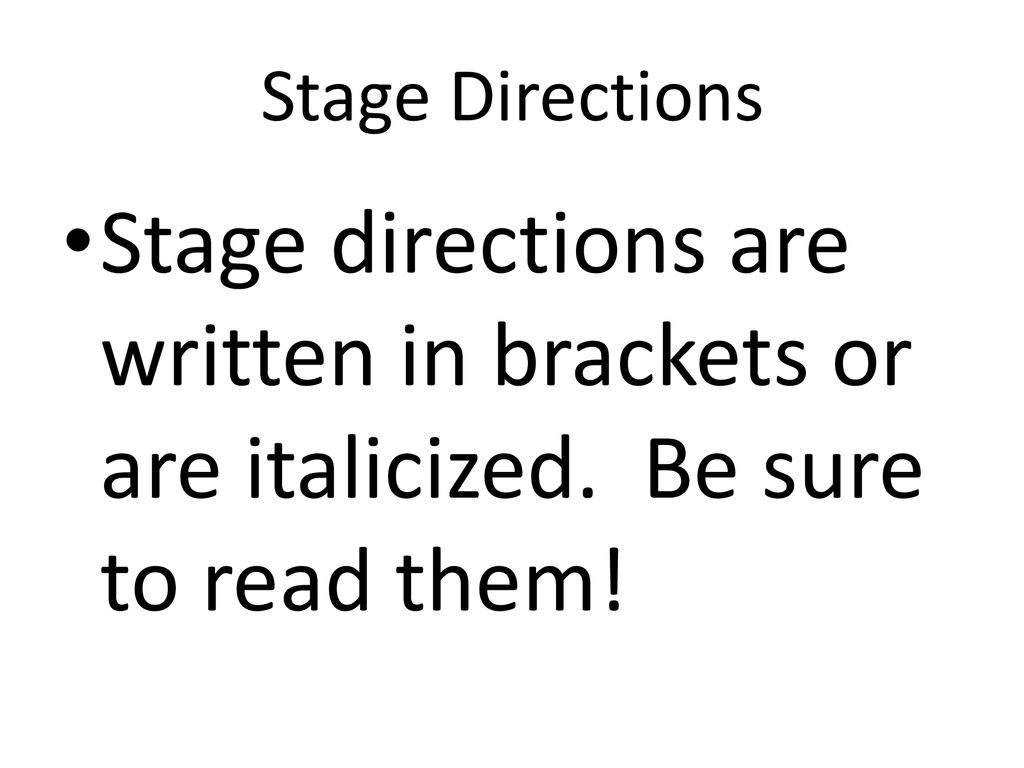 How do the stage directions in brackets affect the meaning of the text?