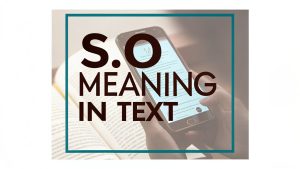 S.O Meaning in Text